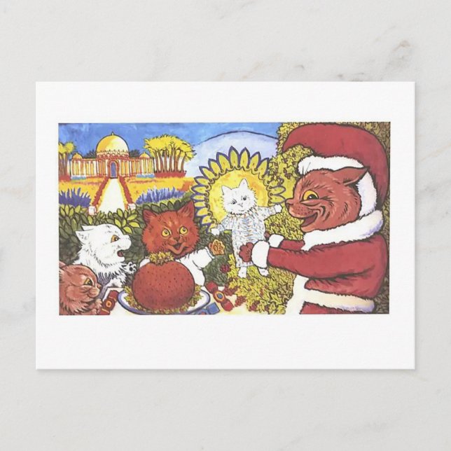 Cartão Postal De Festividades Louis Wain Cats’ Christmas  (Frente)