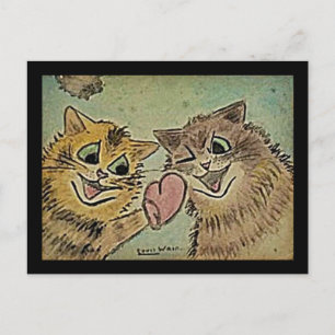 Cartão Postal De Festividades Louis Wain, Gatos Apaixonados,