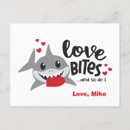 Cartão Postal De Festividades Love Bites | So Do I Funny Shark Boy Valentine