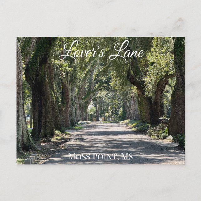 Cartão Postal De Festividades Lover's Lane, Moss Point, MS Postcard (Frente)