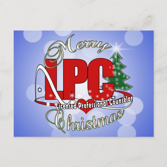 Cartão Postal De Festividades LPC CHRISTMAS  Licensed Professional Counselor (Frente)