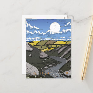 Cartão Postal De Festividades Lua Sobre o Vale