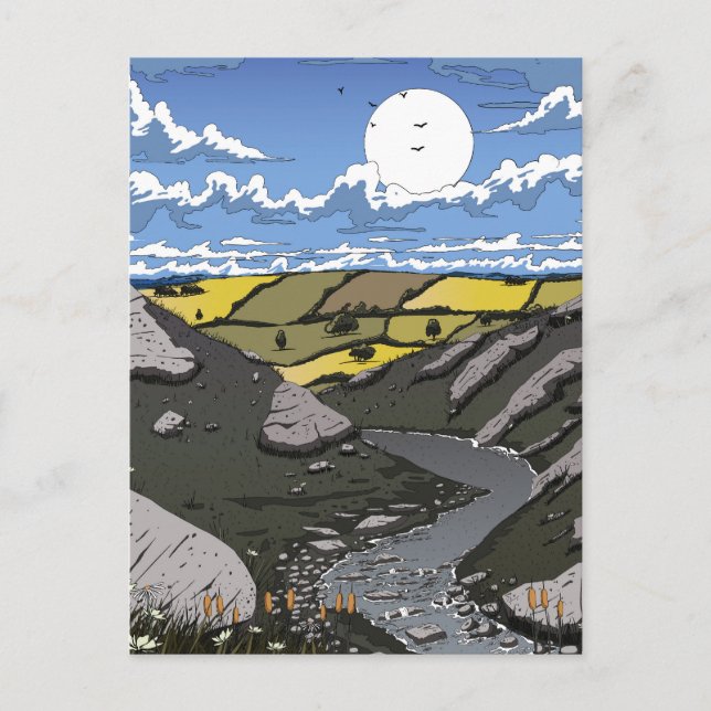 Cartão Postal De Festividades Lua Sobre O Vale (Frente)