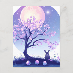 Cartão Postal De Festividades Lunar Bunny Night