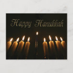 Cartão Postal De Festividades Luz de Hanukkah Feliz, Velas das Luzes Menorah<br><div class="desc">Feliz Lâmpada de Chanucá Menorah acende velas com texto,  Com amor,  a família Goldberg,  você pode mudar o nome</div>