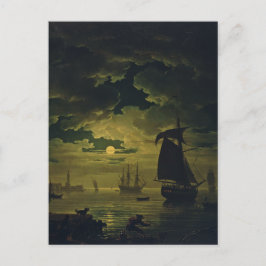 Cartão Postal De Festividades Luz do Luar Sobre Palermo Arte de Alta Fidelidade