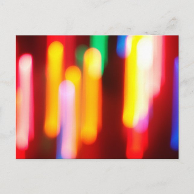 Cartão Postal De Festividades Luzes de Natal abstrato (Frente)