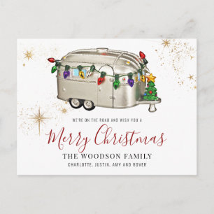 Cartão Postal De Festividades Luzes de Natal de Camper Prata Antigo