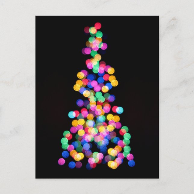 Cartão Postal De Festividades Luzes de Natal Desfocadas (Frente)
