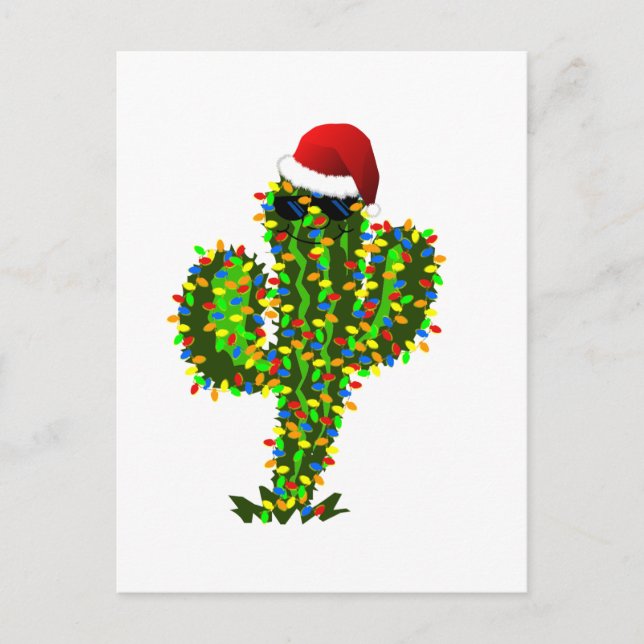 Cartão Postal De Festividades Luzes de Natal do Saguaro (Frente)