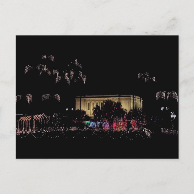 Cartão Postal De Festividades Luzes de Natal do templo Mesa (Frente)
