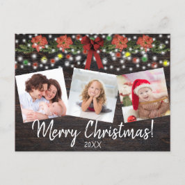 Cartão Postal De Festividades Luzes Festivas de Natal Russas e Garland 3 Foto