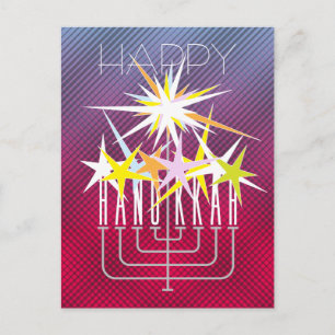 CARTÃO POSTAL DE FESTIVIDADES LUZES HANUKKAH