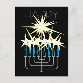 CARTÃO POSTAL DE FESTIVIDADES LUZES HANUKKAH