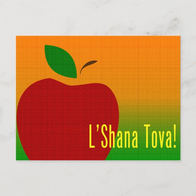 Cartão Postal De Festividades maçã rosh hashanah l'shana tova (Frente)