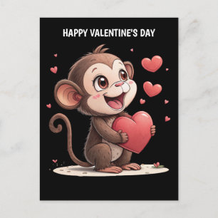 Cartão Postal De Festividades Macaco dia de os namorados