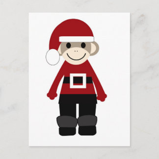 Cartão Postal De Festividades Macaco-meia-papai noel