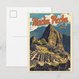 Cartão Postal De Festividades Machu Picchu Peru presente de mulher idosa local
