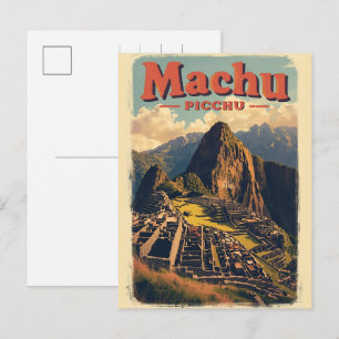 Cartão Postal De Festividades Machu Picchu Peru vistas da montanha presentes