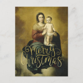 Cartão Postal De Festividades Madonna e Criança, Cartão de Natal de Belas Artes