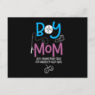 Cartão Postal De Festividades Mãe Engraçada de Meninos Mãe Orgulhosa Feliz Dia d