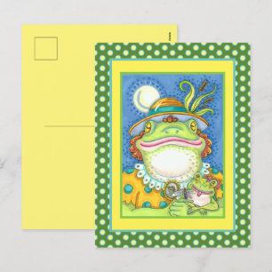 Cartão Postal De Festividades MÃE SAPO E BEBÊ FROGETT, FAMÍLIA AMA Engraçado