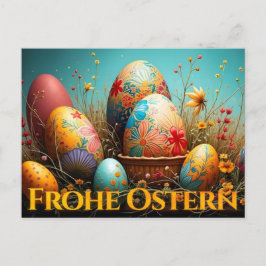 Cartão Postal De Festividades Magia da Primavera com Ovos de Páscoa