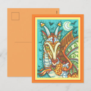 CARTÃO POSTAL DE FESTIVIDADES MAGIC CANDY CORN DRAGON, HALLOWEEN FANTASY BEAST