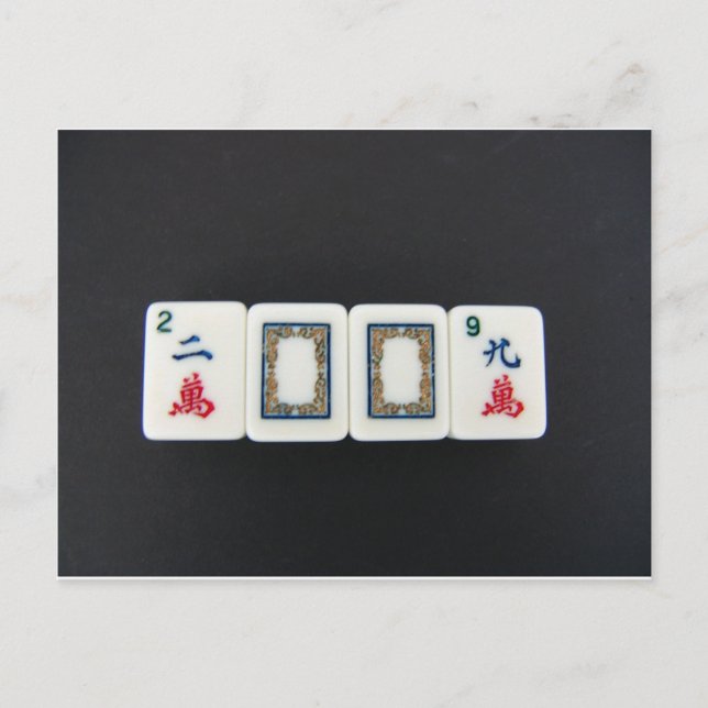 Cartão Postal De Festividades mah-jongg novo ano (Frente)