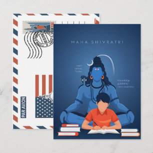 Cartão Postal De Festividades Maha shivratri abrace o conhecimento e o gro espir