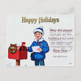 Cartão Postal De Festividades Mail Carrier Thank You Card