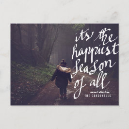 Cartão Postal De Festividades Mais Feliz Temporada De Todos Tipografia Foto De F