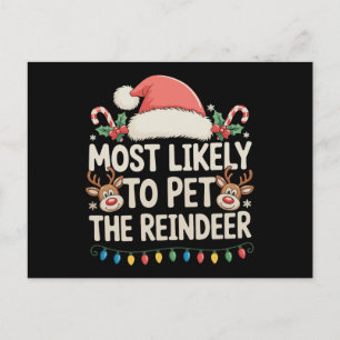 Cartão Postal De Festividades Mais Propenso a Acariciar o Renas Natal Correspond