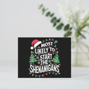 Cartão Postal De Festividades Mais Provável Para Iniciar O Xmas Da Família Shena