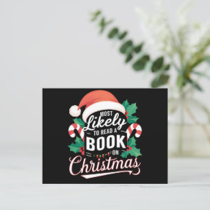 Cartão Postal De Festividades Mais Provável Para Ler Um Livro No Natal