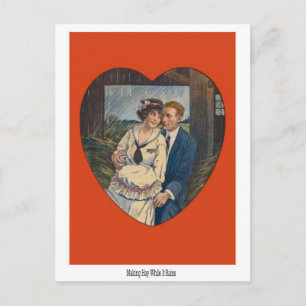 Cartão Postal De Festividades Making Hay In The Rain Vintage Valentine Card