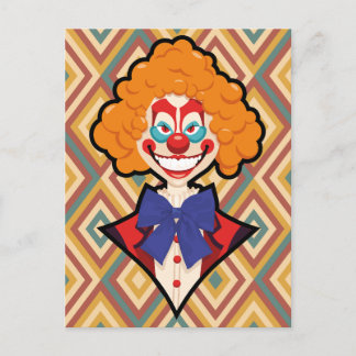 Cartão Postal De Festividades Malandro Palhaço Retrorvo Colorido Halloween