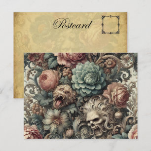 Cartão Postal De Festividades Maldição Botânica - Floral Vitoriano Gótico