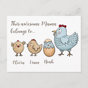 Cartão Postal De Festividades Mama Frango Personalizados – Nomes Personalizados