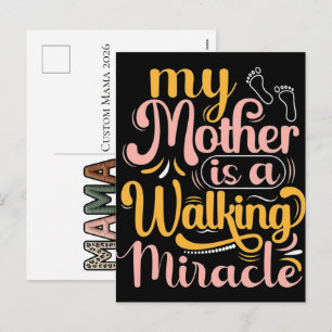 Cartão Postal De Festividades Mama Personalizado 2026 Pés de Bebê Falso Lembranç