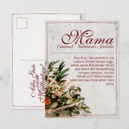 Cartão Postal De Festividades Mama - simplesmente insubstituível - Buquê