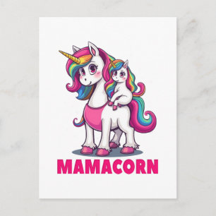 Cartão Postal De Festividades Mamacorn - A Mãe do Unicórnio Mágico