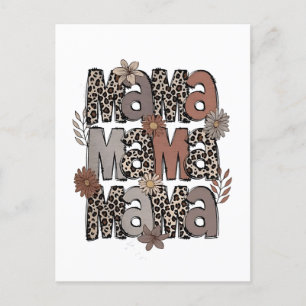 Cartão Postal De Festividades Mamãe de Corrida de Leopardo Engraçada Mamãe Race