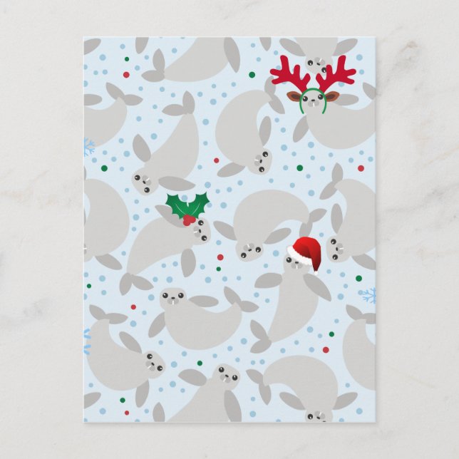 Cartão Postal De Festividades manateado de Natal (Frente)