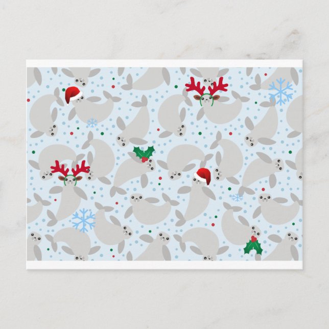 Cartão Postal De Festividades manateado de Natal (Frente)