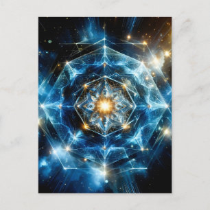 Cartão Postal De Festividades Mandala Estrela Universo Geométrico Cósmico Abstra