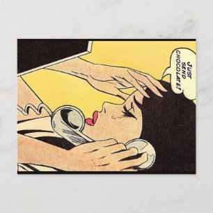 Cartão Postal De Festividades Mande Chocolate Vintage art