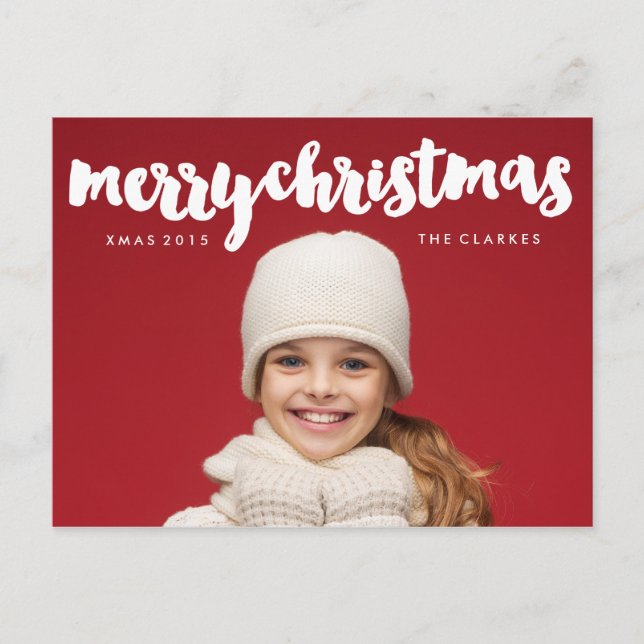 Cartão Postal De Festividades Manuscrito de Natal divertido (Frente)