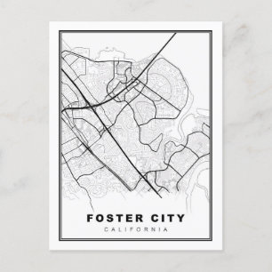 Cartão Postal De Festividades Mapa da Cidade do Foster