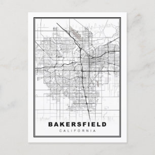Cartão Postal De Festividades Mapa de Bakersfield